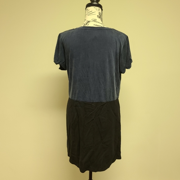 Anthropologie Dolan Colorblock Shift Dress Navy Blue Black Medium Petite - Picture 7 of 11